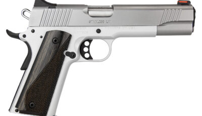 Kimber Mfg, Inc 3700593 LW Arctic 45 ACP 8+1 5" Stainless Match Grade Barrel, Silver Serrated Stainless Steel Slide, Silver Aluminum Frame w/Beavertail, Black/Gray Laminate Grip