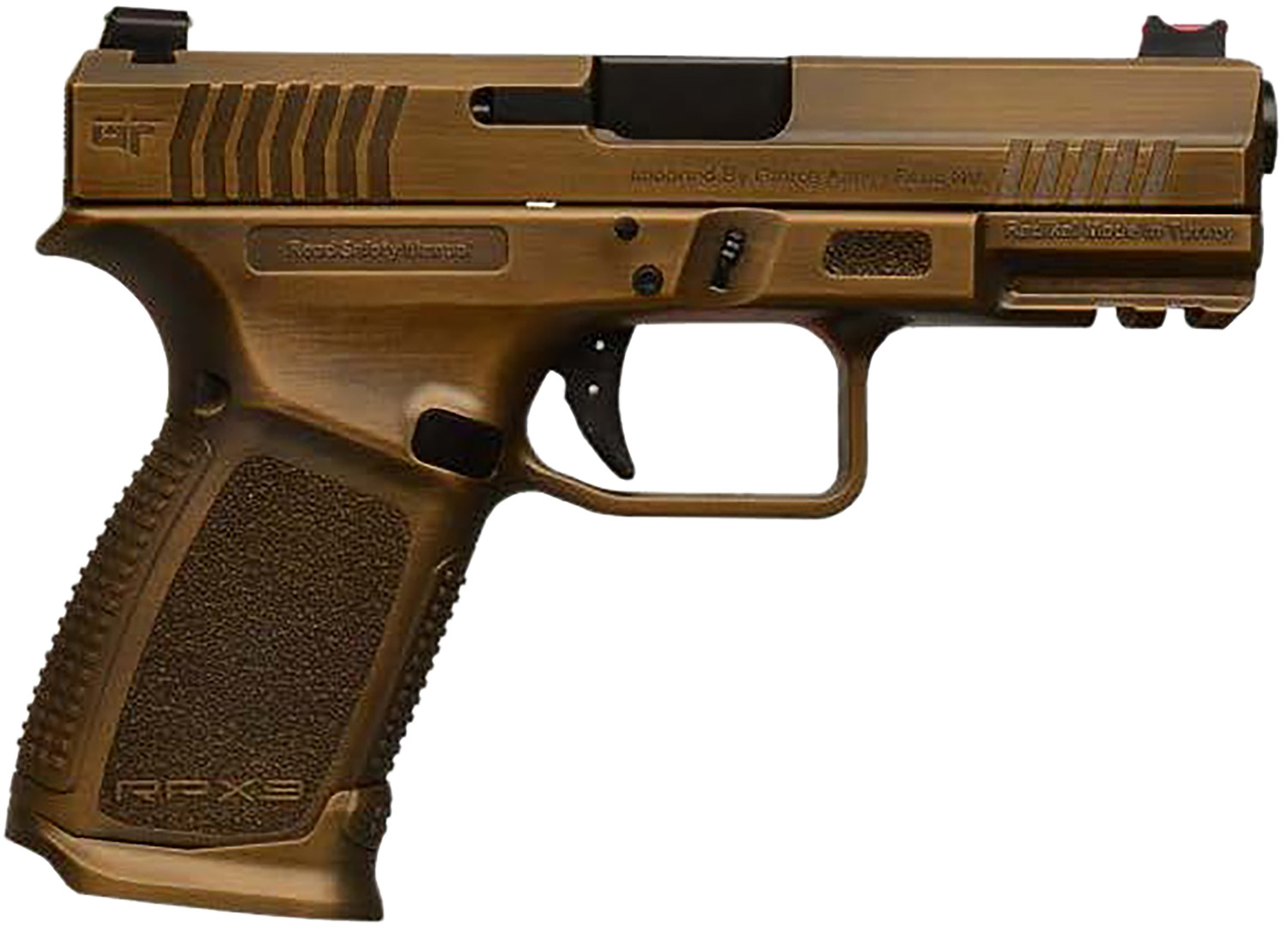 Gforce Arms GFRPX3C9BNZ Exodus 9mm Luger 15+1 4.02" Black Steel Barrel, Bronze Cerakote Serrated Steel Slide, Bronze Cerakote Polymer Frame w/Accessory Rail, Textured Grip