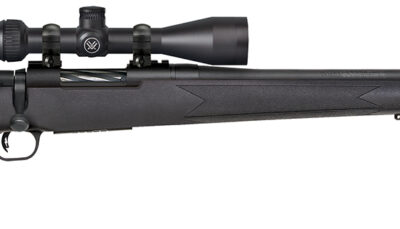 Mossberg 28250 Patriot w/Optic 400 Legend 4+1 20" Matte Blued Threaded Barrel, Matte Blued Drilled & Tapped Receiver, Fixed Black Synthetic Stock, Vortex Crossfire II 3-9x40mm