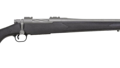 Mossberg 28260 Patriot  Full Size 350 Legend 4+1 22" Stainless Cerakote Fluted Barrel, Drilled & Tapped Stainless Cerakote Stainless Steel Receiver, Black Fixed Synthetic Stock