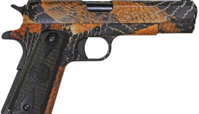 Iver Johnson Arms 1911A1BOA 1911 A1 BOA 45 ACP 8+1 5" Black Steel Barrel, BOA Snakeskin Steel Serrated Slide, BOA Snakeskin Steel Frame w/Beavertail, Black Dymondwood Snakeskin Grip