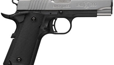 Browning 051119492 1911 Black Label Compact 380 ACP 8+1 3.63" Stainless Steel Barrel, Satin Stainless Steel Serrated Slide, Matte Black Polymer Frame, Black Polymer Grip