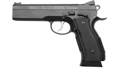 Cz Custom Shop 96336 A01-LD  9mm Luger 19+1 5" Match Grade Bull Barrel, Black Optic Cut/Serrated Steel Slide, Black Polycoat Steel Frame w/Beavertail, Black G10 Grip, Long Dustcover