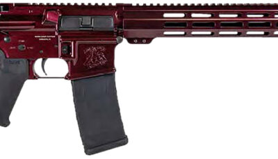 Shark Coast Tactical 300-040-1000-00 Blaze  5.56 NATO 30+1 16" Black Nitride Threaded Barrel, Red Blaze Cerakote Picatinny Rail Aluminum Receiver, Magpul SL-K Black Polymer Stock, Black Polymer Grip