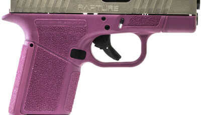 Gforce Arms GF932512PIN Rapture  Sub-Compact Frame 9mm Luger 12+1 3.25" Black Steel Barrel, Nickel Steel Optic Cut/Serrated Slide, Pink Cerakote Polymer Frame, Shield RMSc/RMR Footprint