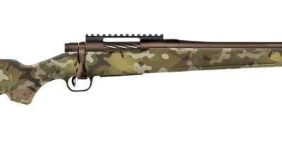 Mossberg 28275 Patriot  Compact 22-250 Rem 5+1 18" Patriot Brown Cerakote Threaded Bull Barrel, Patriot Brown Cerakote Steel Receiver w/Picatinny Rail, MultiCam Fixed Synthetic Stock