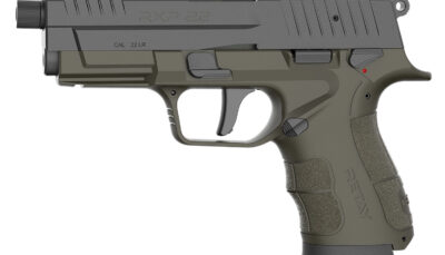 Retay USA RXP22ODBLKS10TH RXP 22 LR 10+1 4" Threaded Barrel, Black Cerakote Optic Ready/Serrated Slide, OD Green Cerakote Polymer Frame w/Accessory Rail, RMR/RMSc Footprint