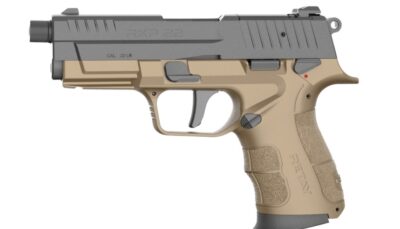 Retay USA RXP22FDEBLKS10TH RXP 22 LR 10+1 4" Threaded Barrel, Black Cerakote Optic Ready/Serrated Slide, Flat Dark Earth Cerakote Polymer Frame w/Accessory Rail, RMR/RMSc Footprint