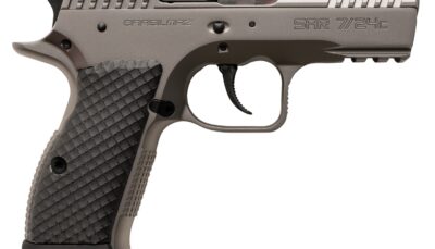 Sarsilmaz SAR7/24C 7/24 Compact 9mm Luger 17+1 Matte Stainless Steel Frame w/Beavertail & Picatinny Rail, Black Polymer Grip