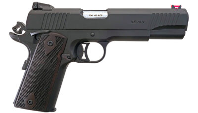 T R Imports 191145BLACK 1911 45 ACP 7+1 Overall Black, Black Polymer Grip