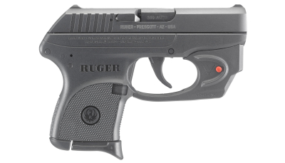 Ruger 3752 LCP w/Laser 380 ACP 6+1 2.75" Black Steel Barrel, Black Oxide Serrated Steel Slide, Black Polymer Frame, Black Polymer Grip, Viridian E-Series Red Laser