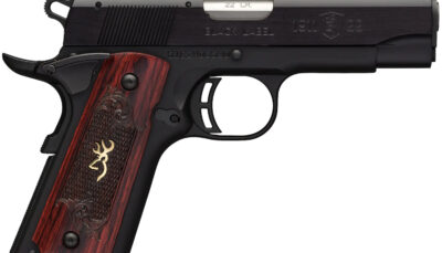 Browning 051852490 1911 Black Label Medallion Compact 22 LR 10+1, 3.63" Target Crown Barrel, Matte Black Serrated Slide & Aluminum Frame w/Beavertail