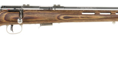 Savage Arms 96200 93R17 BTVSS Full Size 17 HMR 5+1 21" Satin Heavy Button Rifled Barrel, Satin Drilled & Tapped Stainless Steel Receiver, Natural Brown Thumbhole Laminate Stock, Right Hand