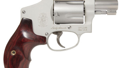 Smith & Wesson 163808 Model 642 Ladysmith 38 S&W Spl +P 5 Shot 1.88" Stainless Steel Barrel/Cylinder, Matte Silver Aluminum Alloy J-Frame, Wood Grip, Snag-free Enclosed Hammer, Internal Lock