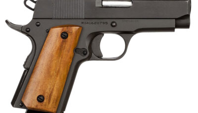 Rock Island 51416 GI Standard CS *CA Compliant 45 ACP 7+1 3.50" Stainless Bull Barrel, Black Parkerized Serrated Steel Slide, Black Parkerized Steel Frame w/Beavertail, Wood Grip, Right Hand