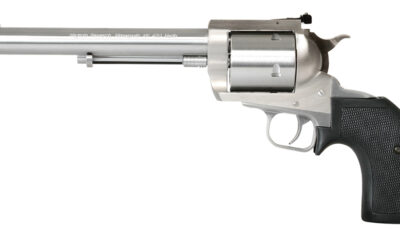 Magnum Research BFR45707 BFR Long Cylinder Large Frame 45-70 Gov 5 Shot, 7.50" Brushed Stainless Steel Barrel, Cylinder & Frame, Black Hogue Rubber Grip, Exposed Hammer