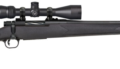 Mossberg 28001 Patriot  6.5 Creedmoor Caliber with 5+1 Capacity, 22" Fluted Barrel, Matte Blued Metal Finish & Black Synthetic Stock Right Hand (Full Size) Includes Vortex Crossfire II 3-9x40mm Scope