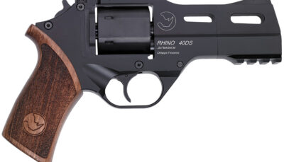 Chiappa Firearms CF340244 Rhino 40SAR 357 Mag 6 Shot 4" Black Anodized Steel Barrel, Blued Steel Cylinder, Black Anodized Aluminum Frame & Barrel Shroud, Picatinny Accessory Rail, Walnut Grip