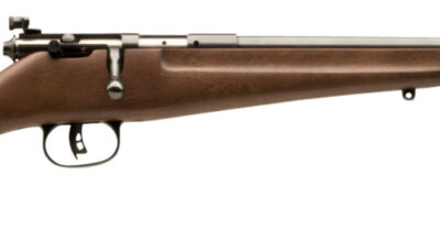 Savage Arms 13815 Rascal  Youth 22 LR 1rd 16.13" Matte Black Sporter Barrel, Matte Black Carbon Steel Receiver, Satin Brown Fixed Wood Stock, Right Hand