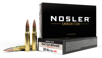 Nosler 60072 Match Grade  308Win 175gr Custom Competition Hollow Point Boat Tail 20 Per Box/10 Case