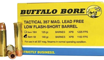 Buffalo Bore Ammunition 19I20 Buffalo-Barnes Strictly Business 357Mag 140gr Barnes VOR-TX XPB Lead Free 20 Per Box/12 Case