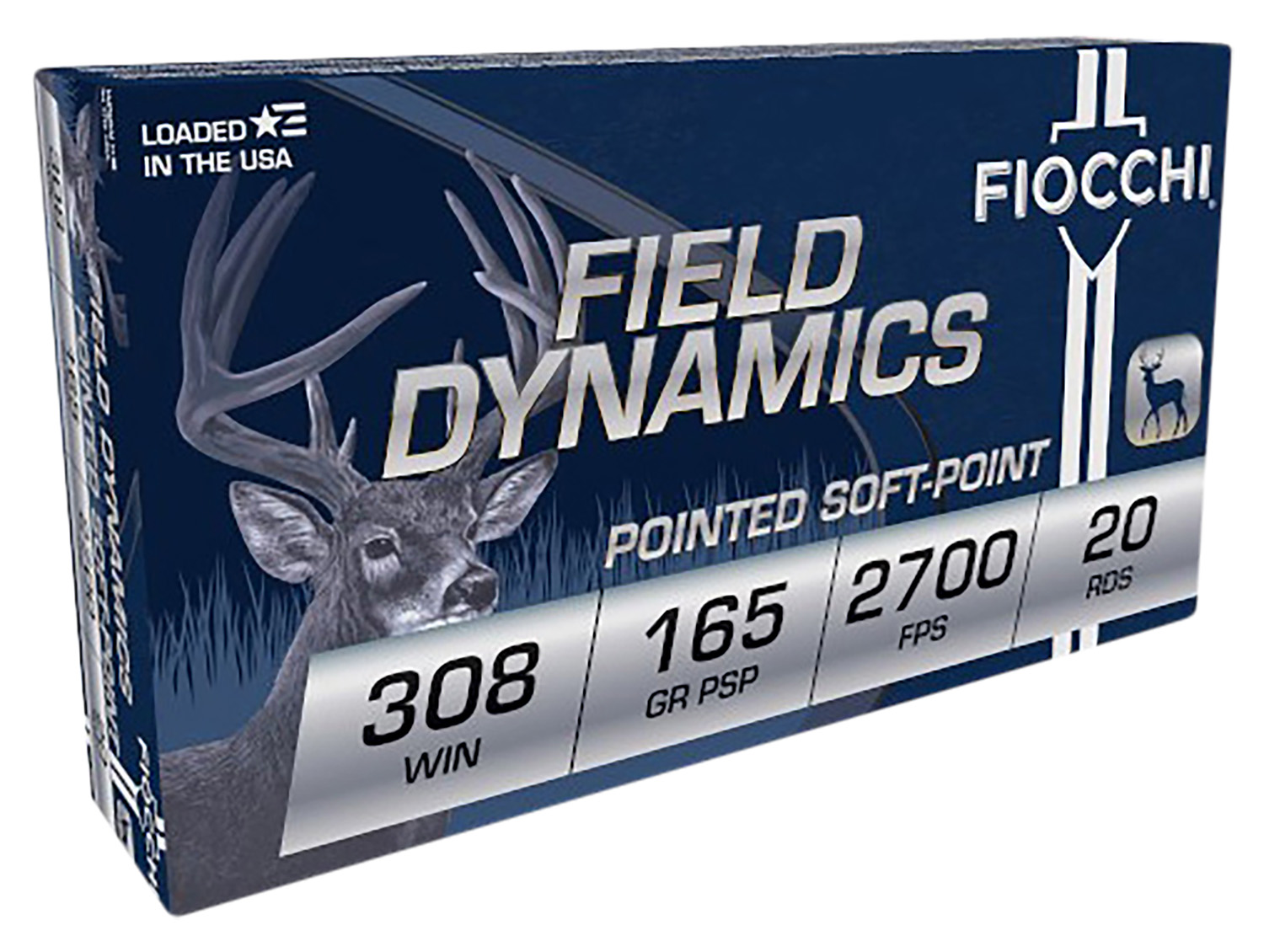 Fiocchi 308D Field Dynamics 308Win 165gr Pointed Soft Point 20 Per Box/10 Case