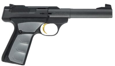 Browning 051482490 Buck Mark Camper *CA Compliant 22 LR 10+1 5.50" Tapered Bull Barrel, Matte Black Serrated Steel Slide & Aluminum Frame, Gray Ultragrip FX Grip