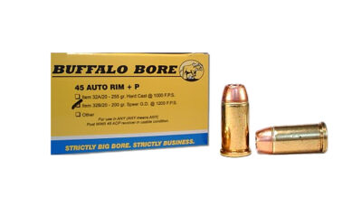 Buffalo Bore Ammunition 32B20 Personal Defense Strictly Business 45Auto Rim +P 200gr Jacket Hollow Point 20 Per Box/12 Case