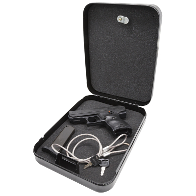 Hi-Point 916HSP CF Home Security Package 9mm Luger 8+1 3.50" Black Steel Barrel Black Powder Coated/Chrome Serrated Steel Slide Black Polymer Frame Black Polymer Grip, Keyed Lock Box