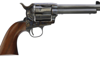 Taylors & Company 5001DE 1873 Gunfighter Deluxe 45 Colt (LC) 6rd 5.50" Blued Cylinder & Barrel Color Case Hardened Steel Frame Walnut Army Size Grip (Taylor Tuned)