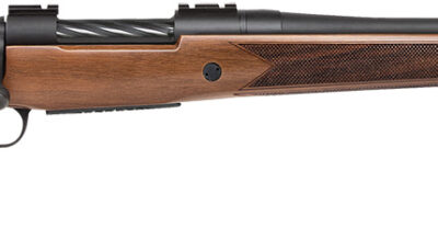 Mossberg 27876 Patriot Full Size 25-06 Rem 5+1 22"Matte Blued Fluted Barrel, Drilled & Tapped Matte Blued Stainless Steel Receiver, Walnut Fixed Stock, Right Hand