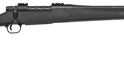 Mossberg 27877 Patriot  Full Size 25-06 Rem 5+1 22" Matte Blued Fluted Barrel, Drilled & Tapped Matte Blued Stainless Steel Receiver, Walnut Fixed Stock, Right Hand