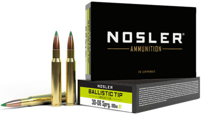 Nosler 40072 Ballistic Tip  30-06Springfield 180gr Spitzer Ballistic Tip 20 Per Box/10 Case