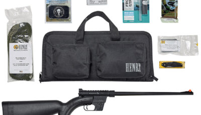 Henry H002BSGB U.S. Survival Pack AR-7 22 LR Caliber with 8+1 Capacity, 16.13" Barrel, Black Metal Finish & Black Synthetic Stock Right Hand (Full Size) Includes Gear