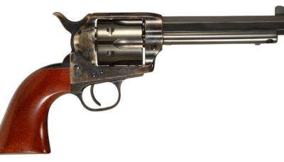 Taylors & Company 556105 1873 Cattleman Drifter 357 Mag Caliber with 5.50" Blued Finish Barrel, 6rd Capacity Blued Finish Cylinder, Color Case Hardened Finish Steel Frame & Walnut Grip