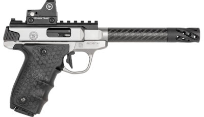 Smith & Wesson 12081 Performance Center Victory Target 22 LR 6" CF MB 10+1 Stainless Steel Tandemkross Black HiveGrip with Integrated Target Thumb Rest Grip Red Dot
