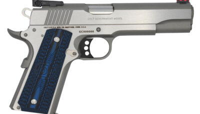 Colt Mfg O5070GCL Gold Cup Lite  45 ACP 8+1 5" Stainless National Match Barrel, Stainless Steel Serrated Slide, Stainless Steel Frame w/Beavertail, Blue Scalloped G10 Grip, Ambidextrous