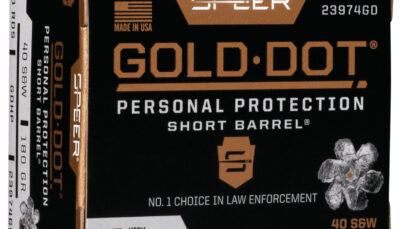 Speer 23974GD Gold Dot Personal Protection Short Barrel 40S&W 180gr Hollow Point 20 Per Box/10 Case
