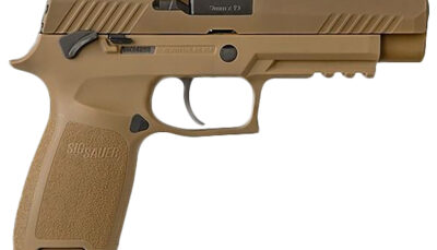 Sig Sauer 320F9M17MSMA P320 M17 *MA Compliant 9mm Luger Caliber with 4.70" Barrel, 10+1 Capacity, Overall Coyote PVD Finish Stainless Steel, Picatinny Rail Frame, Serrated Slide & Polymer Grip