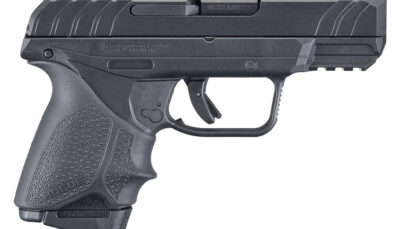 Ruger 3829 Security-9 Compact 9mm Luger  3.42" Barrel 10+1, Black Nylon Grip Frame With Picatinny Acc. Rail, Black Oxide Steel Slide, Hogue Beavertail HandALL Grip Sleeve, Manual Safety