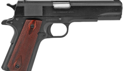 Colt Mfg O1911C38 1911 Government 38 Super 9+1 5" Blued National Match Barrel, Serrated Steel Slide & Frame w/Beavertail, Black Cherry Checkered G10 Grip