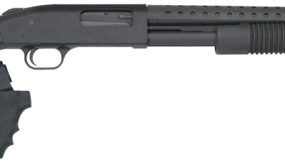 Mossberg 50694 590 Persuader 12 Gauge 3" 8+1 20" Cylinder Bore Heat-Shield Barrel Matte Blued Rec Black Synthetic Stock Includes Pistol Grip