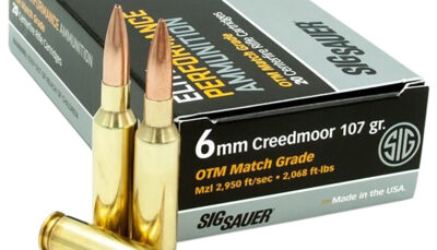 Sig Sauer E6MMCM220 Marksman Elite  6mm Creedmoor 107 gr Open Tip Match 20 Per Box/ 10 Case