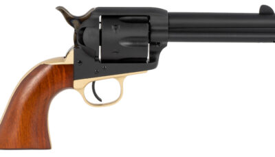 Taylors & Company 550430 Old Randall  357 Mag Caliber with 4.75" Barrel, 6rd Capacity Cylinder, Overall Blued Finish Steel & Walnut Navy Size Grip