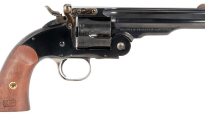 Taylors & Company 550681 Second Model Schofield 38 Special Caliber with 5" Barrel, 6rd Capacity Cylinder, Overall Blued Finish Steel & Walnut Grip