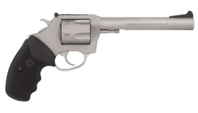 Charter Arms 73566 Mag Pug Target Extra Large 357 Mag, 6 Shot 6" Matte Stainless Steel Barrel, Cylinder & Frame w/Black Finger Grooved Rubber Grip