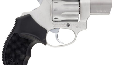 Taurus 2942039UL 942 Ultra-Lite 22 LR 8rd 3" Matte Stainless Finish Barrel, Matte Stainless Finish Cylinder, Stainless Anodized Finish Aluminum Frame & Finger Grooved Black Polymer Grip