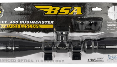 BSA 45039X40AOWRTB Sweet 450 Bushmaster Matte Black 3-9x40mm AO 1" Tube 30/30 Reticle Features Weaver Rings