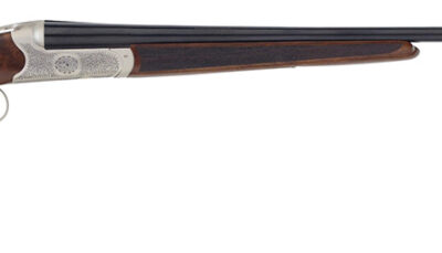 TriStar 38128 Bristol SxS Full Size 28 Gauge Break Open 2.75" 2rd 28" Blued Side By Side Barrel, Nickel Engraved w/24K Gold Inlay Steel Receiver, Fixed Oiled Turkish Walnut Stock, Right Hand