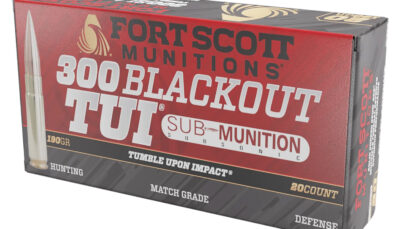Fort Scott Munitions 300190SCVSS Tumble Upon Impact (TUI) Rifle 300Blackout 190gr Solid Copper Spun 20 Per Box/25 Case